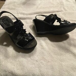 BOC Black Women's Wedge Sandals Size 8